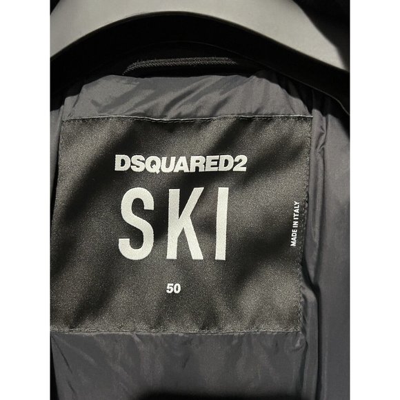 DSQUARED2 Mens Fitted Biker Style Ski Jacket Black Sz 50/L S71AN0204 S5331 - Picture 8 of 16